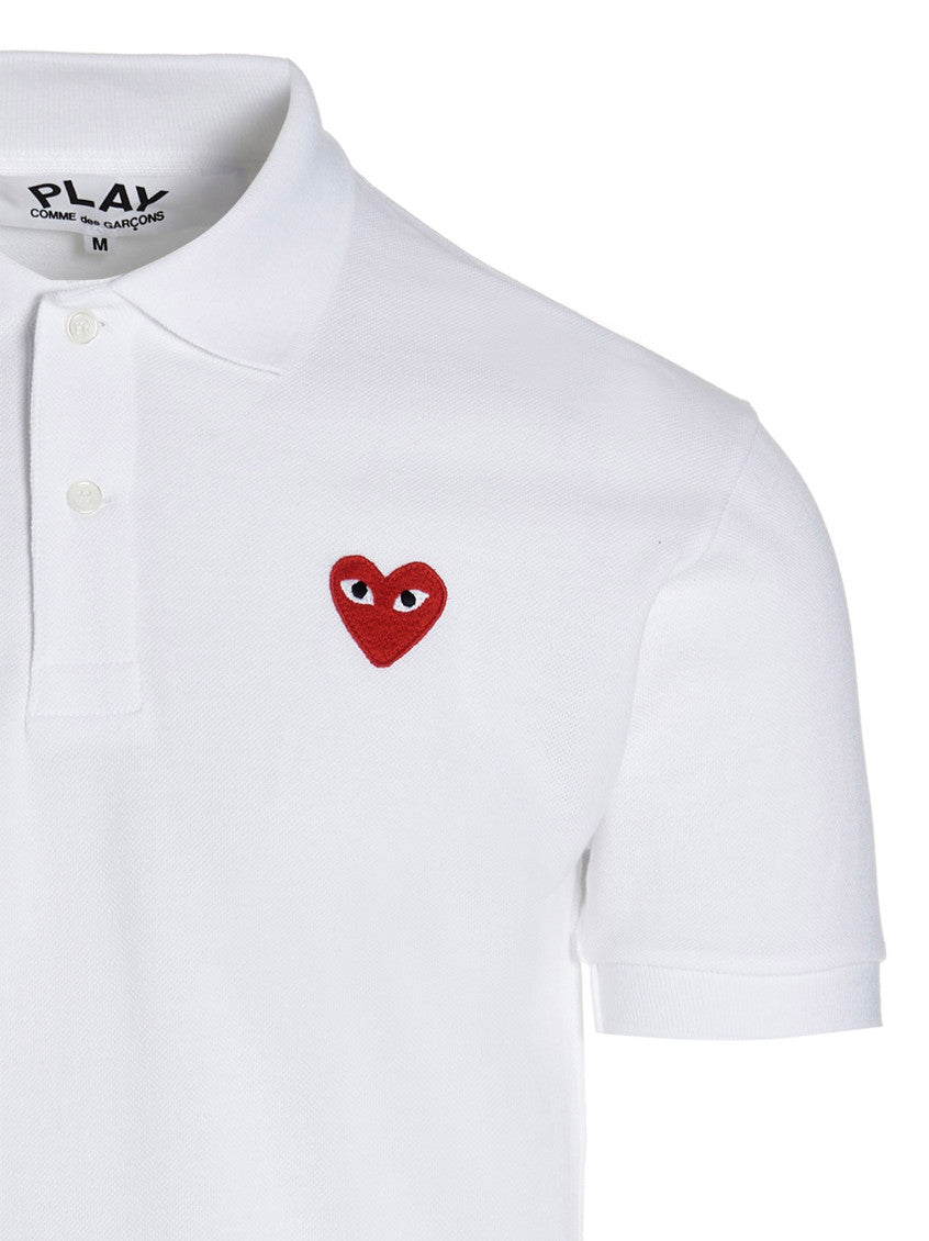 White Embroidered Logo Polo 3
