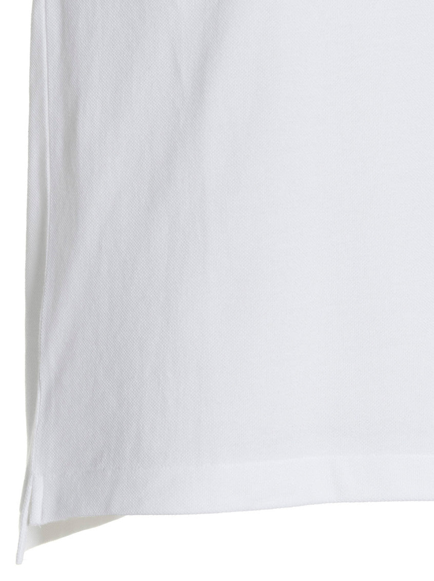 White Embroidered Logo Polo 4