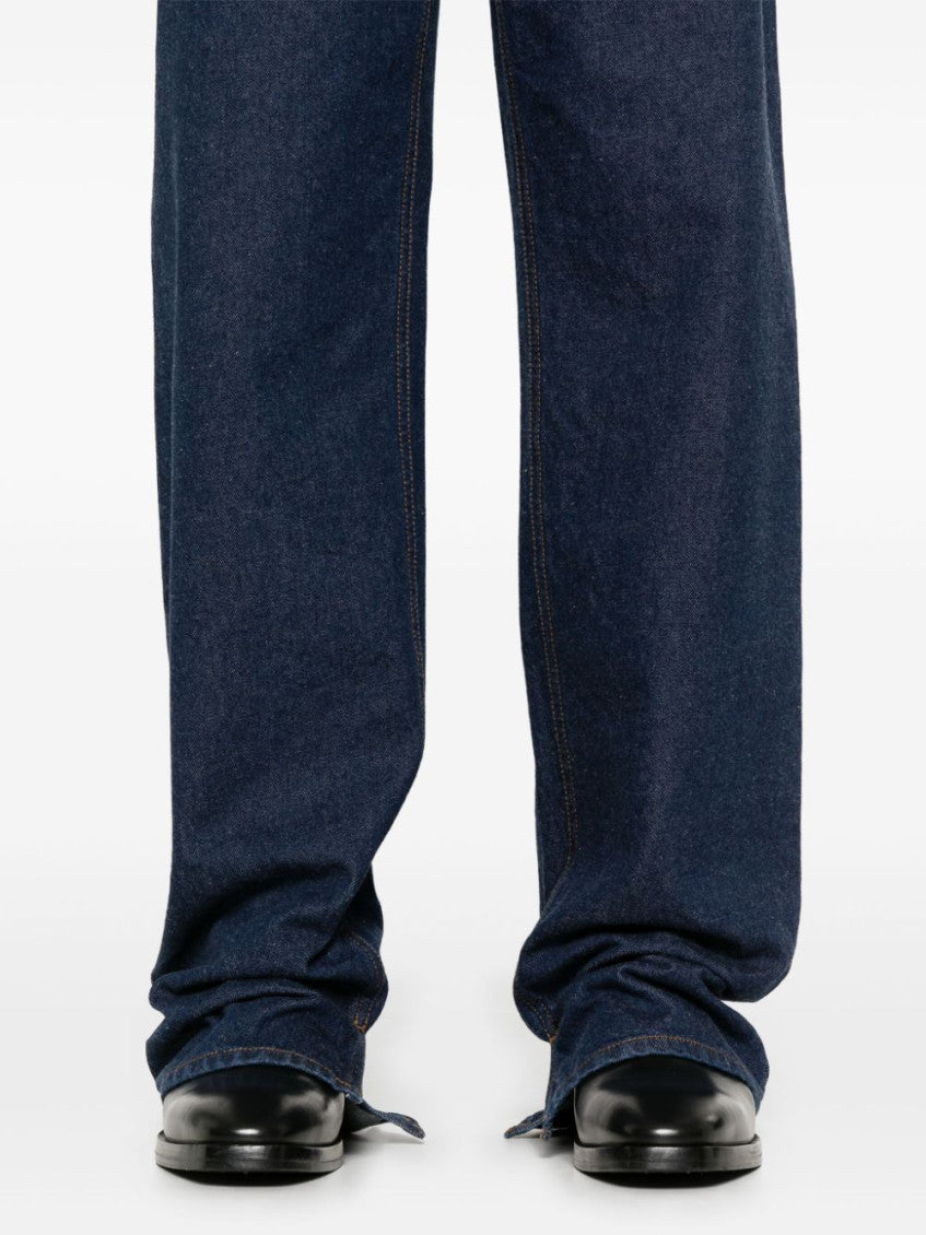 Dark Blue Wide Leg Jeans 4