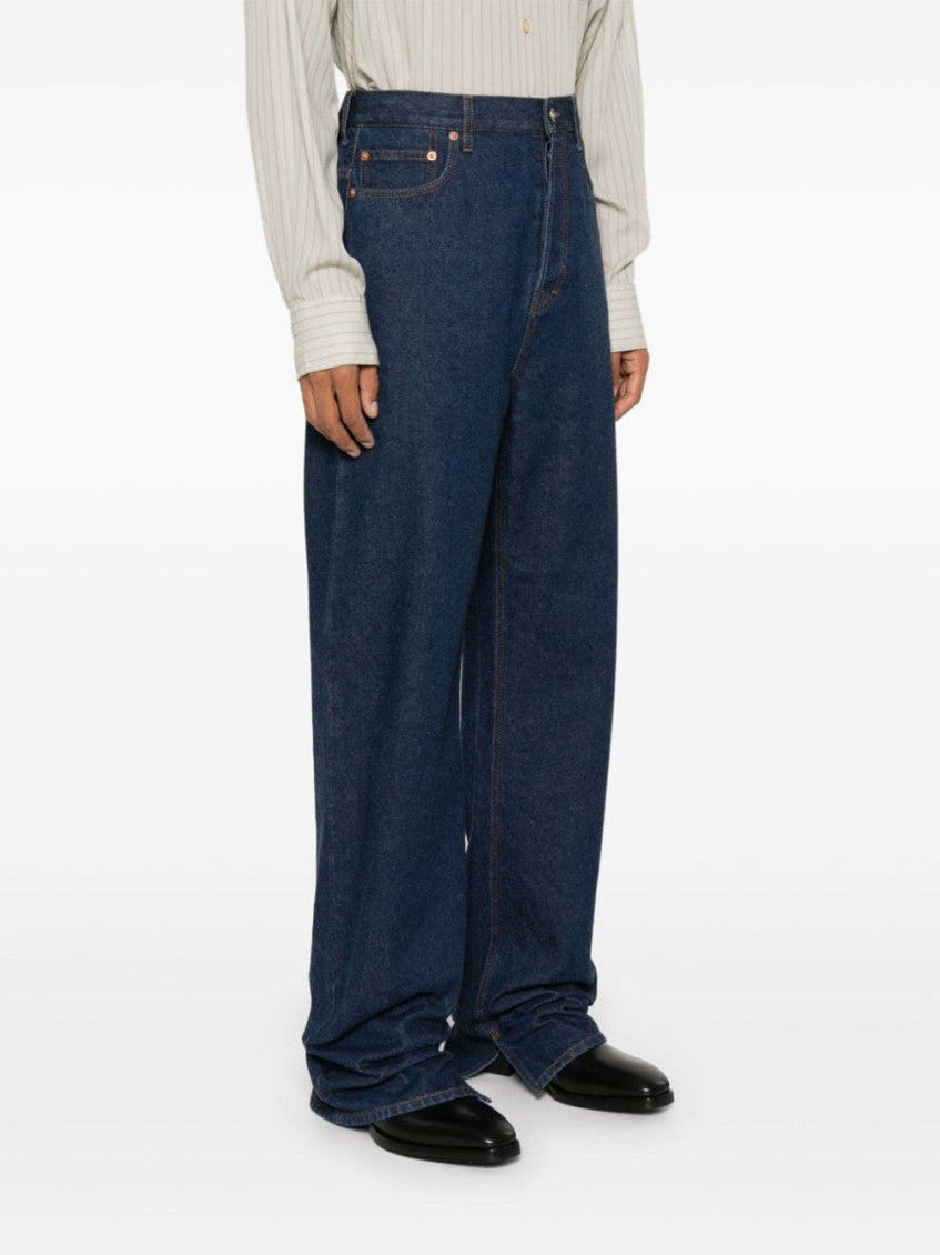 Dark Blue Wide Leg Jeans 5