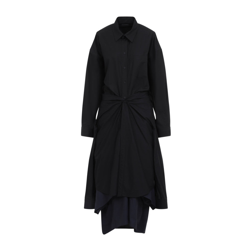 Black Black Cotton Maxi Patched Shirt 1