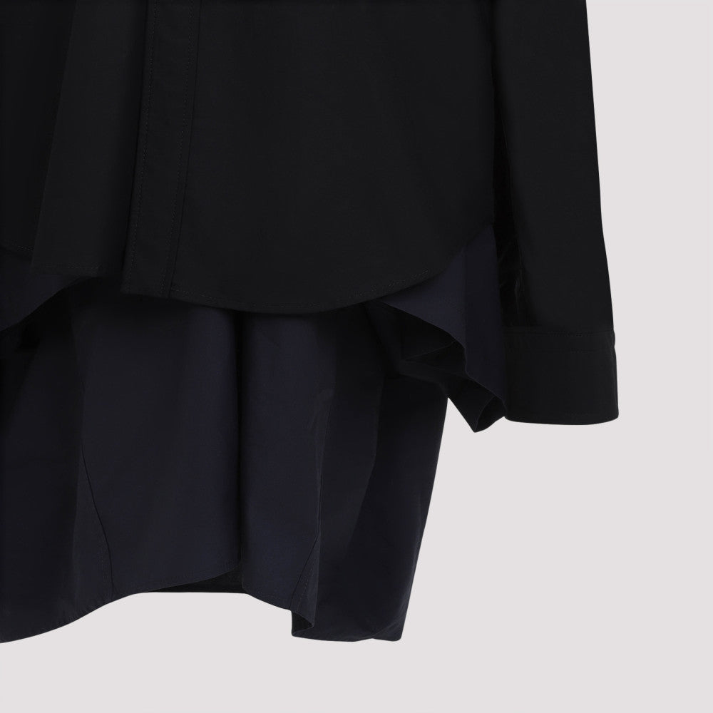 Black Black Cotton Maxi Patched Shirt 5