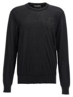 Black Logo embroidery sweater 1