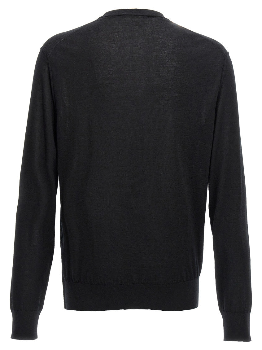 Black Logo embroidery sweater 2