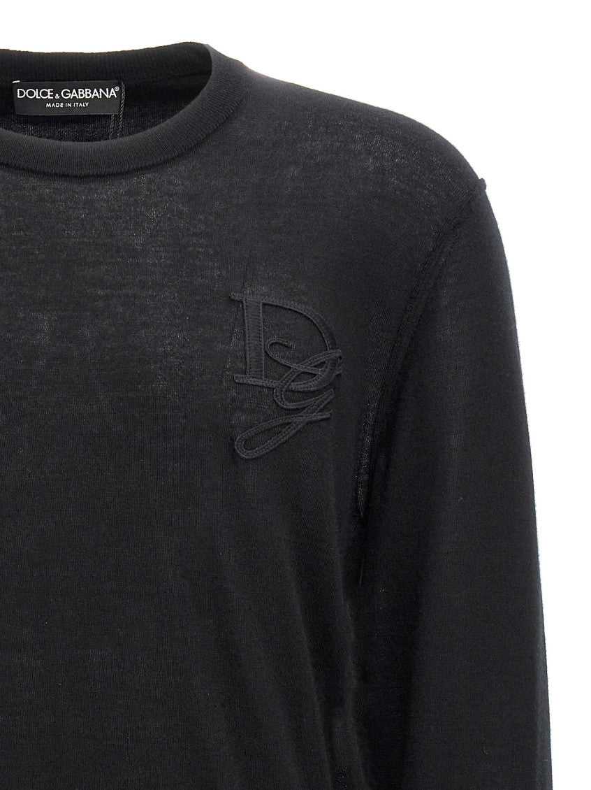 Black Logo embroidery sweater 3