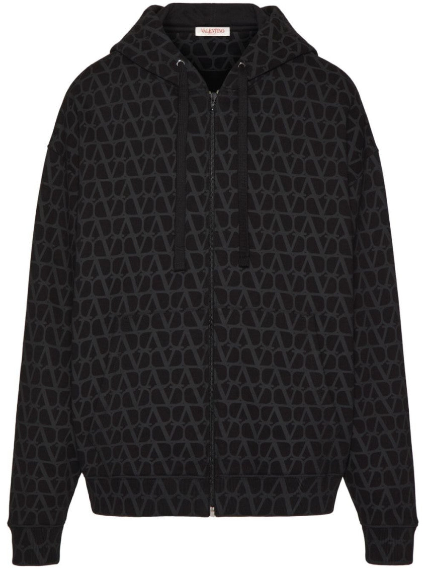 Black All Over Logo Printed Jacket 1