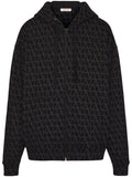 Black All Over Logo Printed Jacket 1