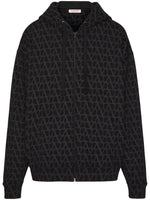 Black All Over Logo Printed Jacket 1