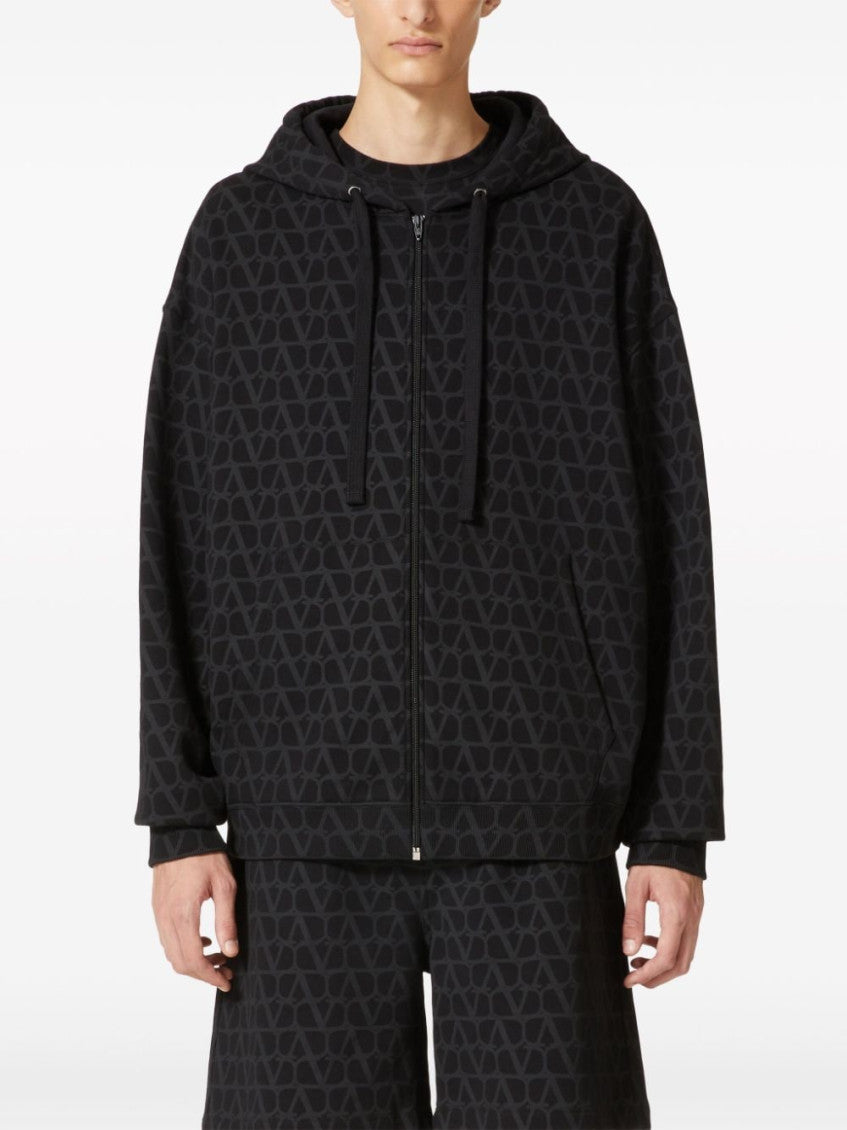 Black All Over Logo Printed Jacket 4