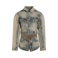 Denim Pointed Collar Jacket 1