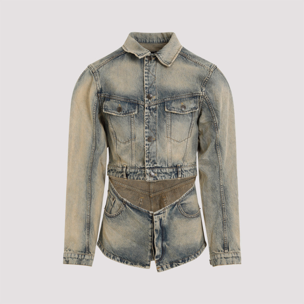 Denim Pointed Collar Jacket 3