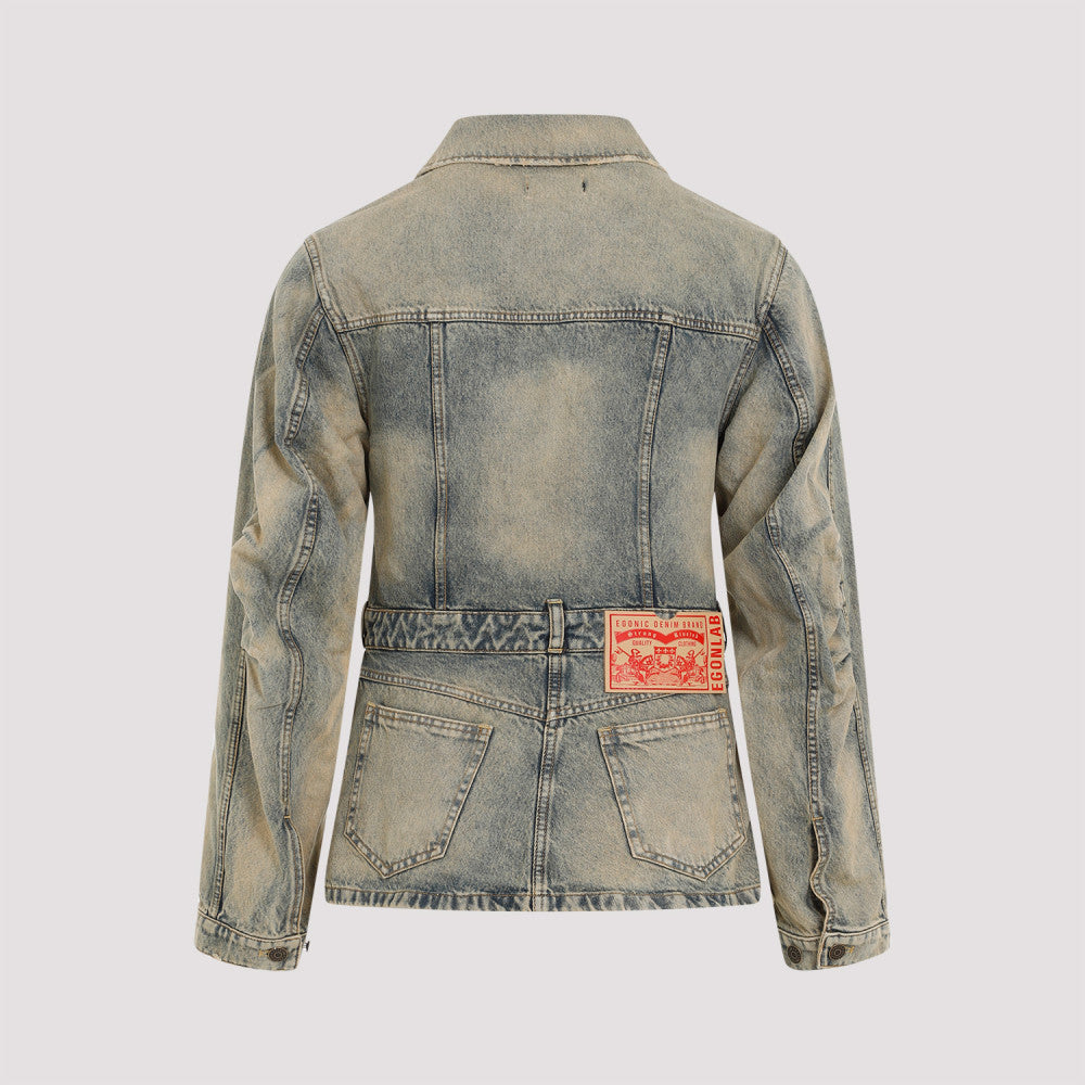 Denim Pointed Collar Jacket 4