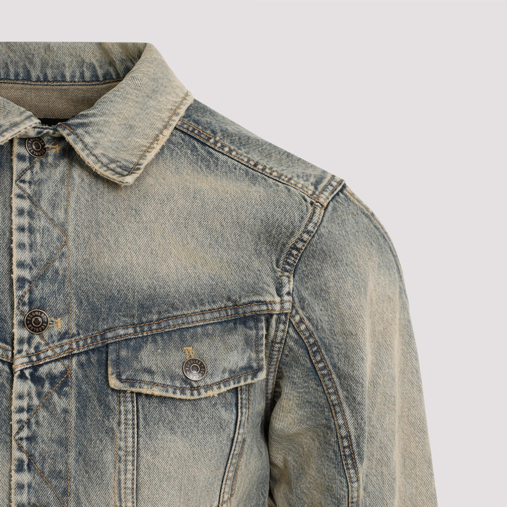 Denim Pointed Collar Jacket 5