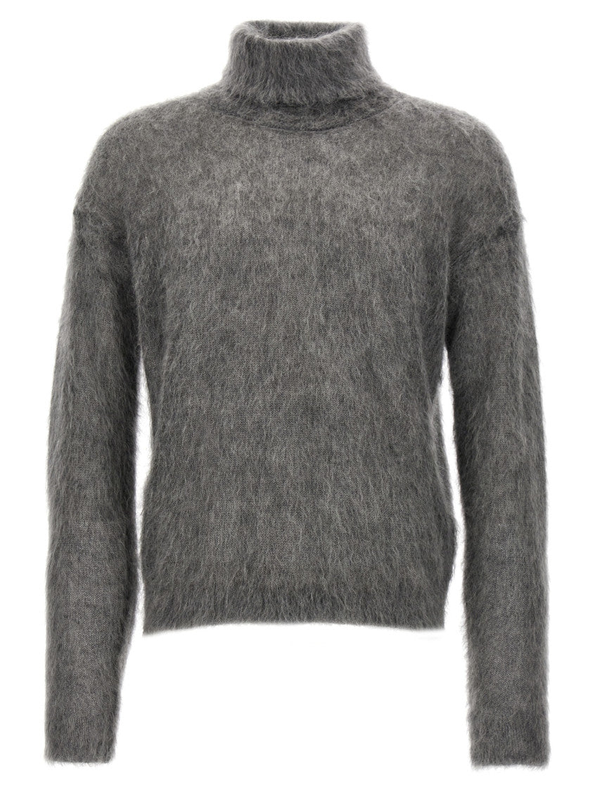 Grey Mohair turtleneck sweater 1
