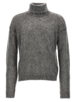 Grey Mohair turtleneck sweater 1