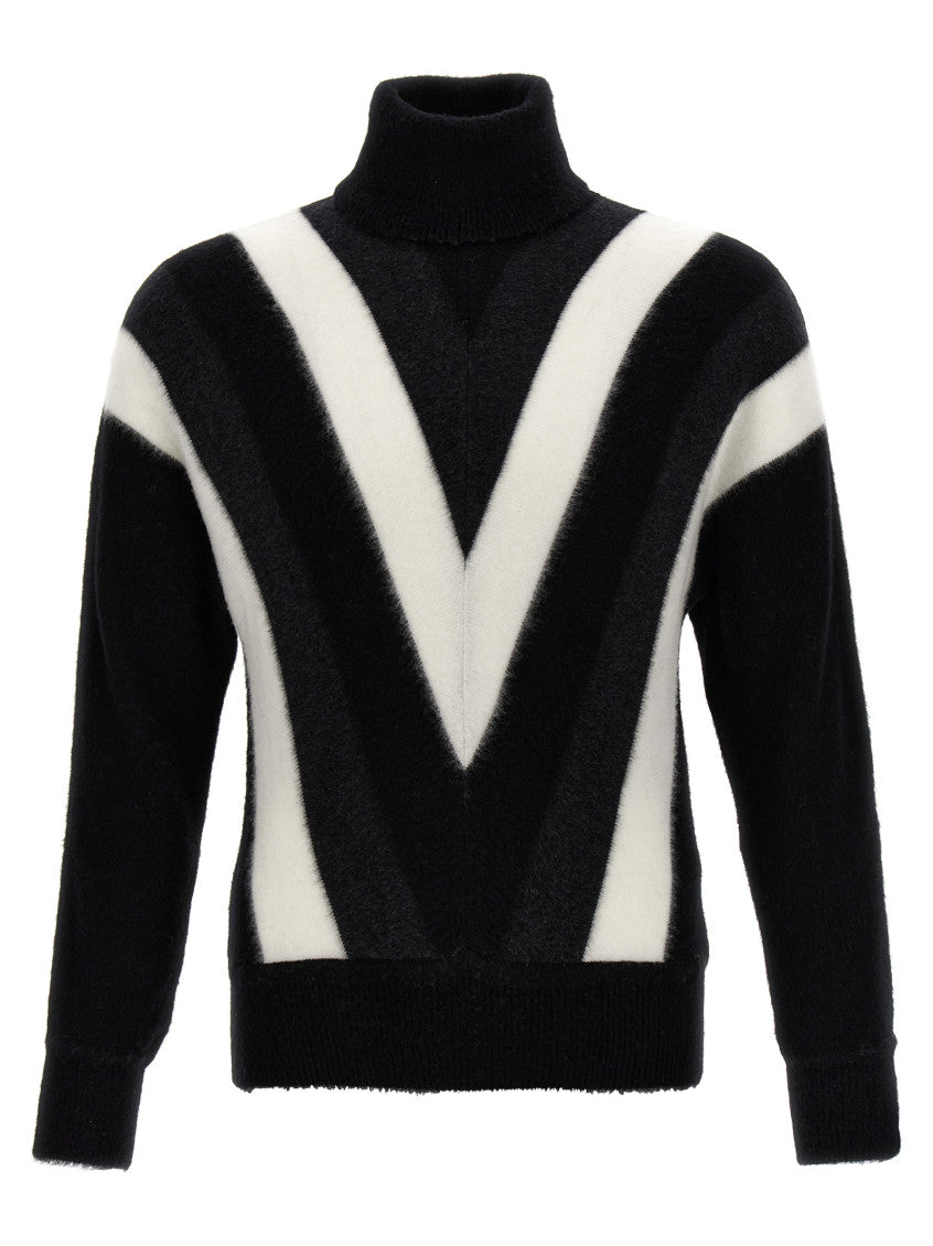 BlackWhite Geometric pattern sweater 1