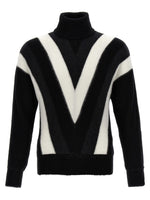 BlackWhite Geometric pattern sweater 1