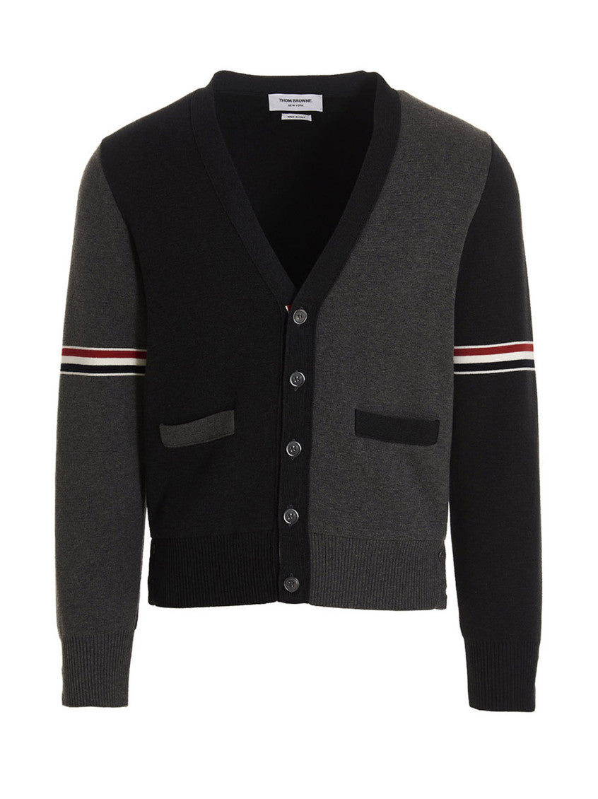 Grey Two-color cardigan 1