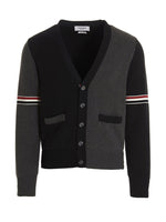 Grey Two-color cardigan 1