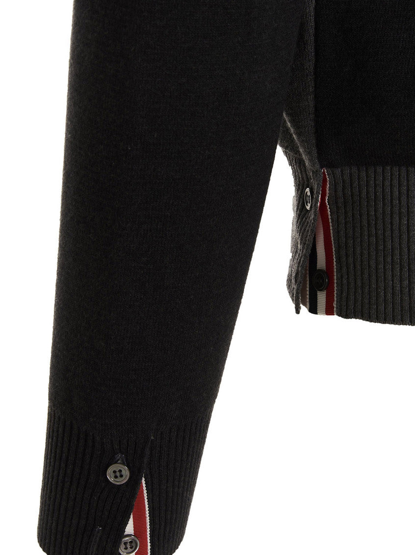 Grey Two-color cardigan 4