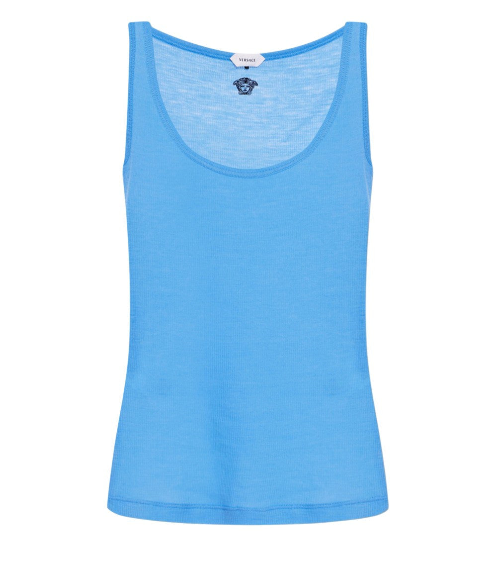Blue Scoop Neck Top 1