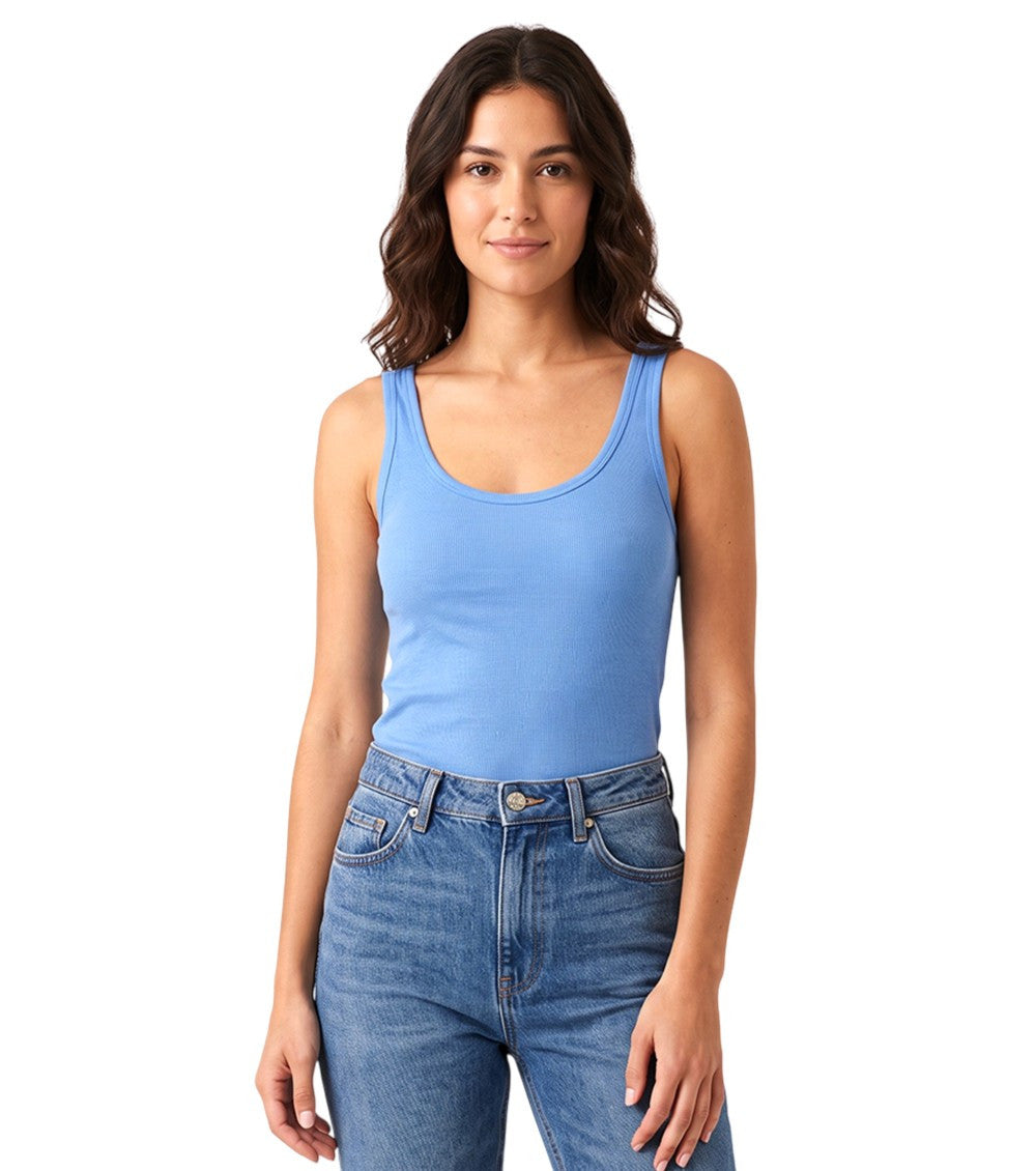 Blue Scoop Neck Top 2