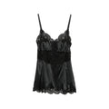 Black Lace V Neck Top 1
