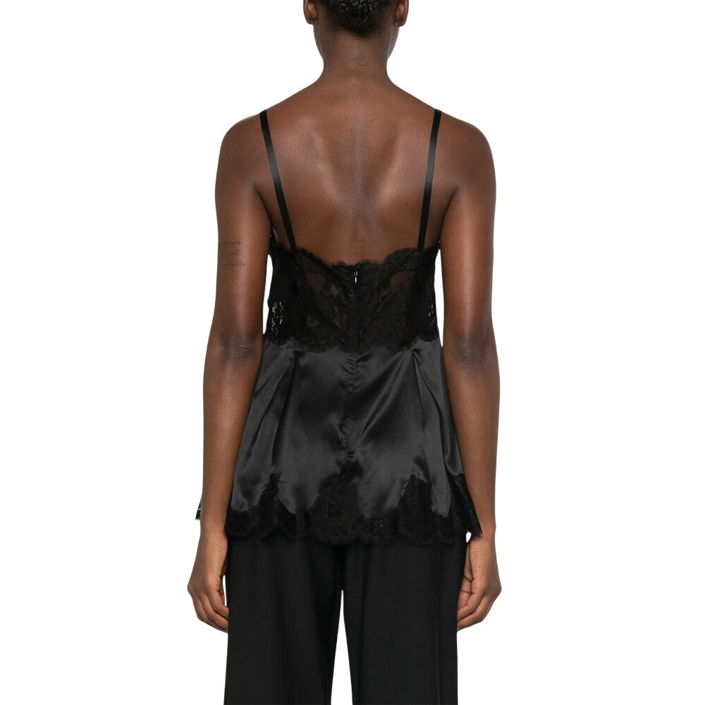 Black Lace V Neck Top 3