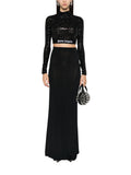 Black Embellished Mock Collar Top 1