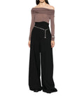 Brown Off Shoulder Top 1