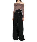 Brown Off Shoulder Top 1