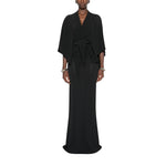 Black Solid V Neck Top 1