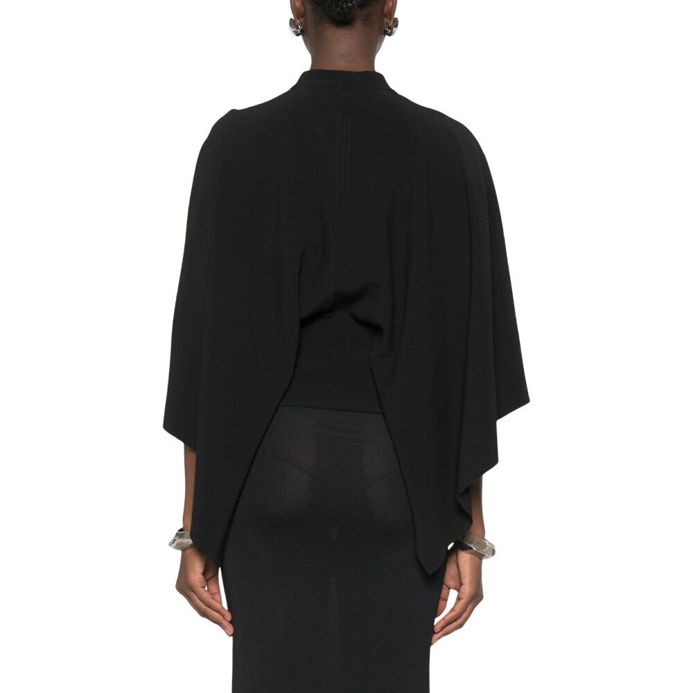 Black Solid V Neck Top 2