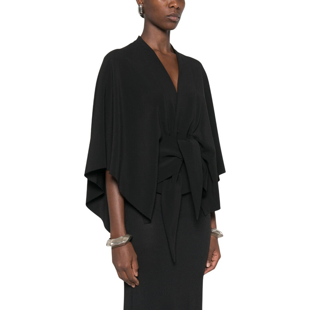 Black Solid V Neck Top 5