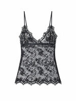 Black Lace V Neck Top 1