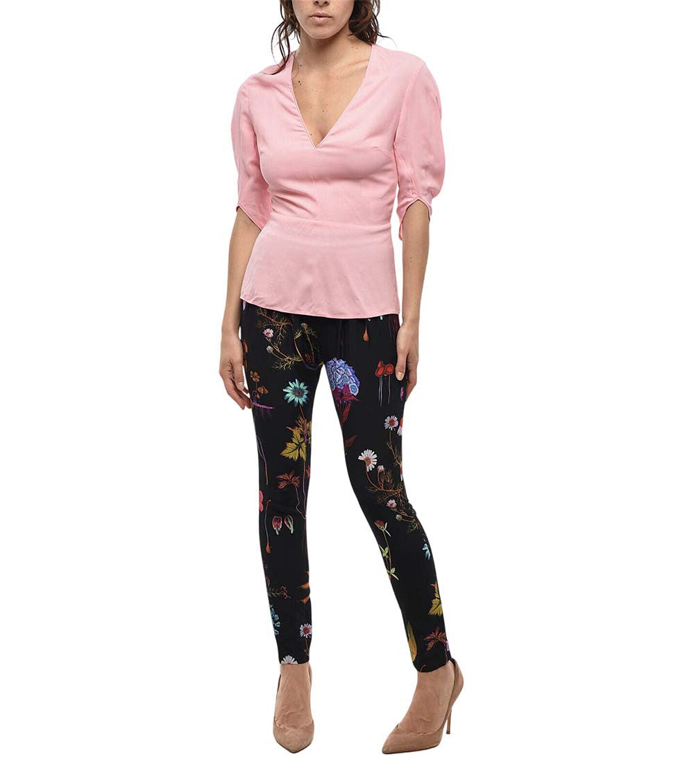Pink Solid V Neck Top 4