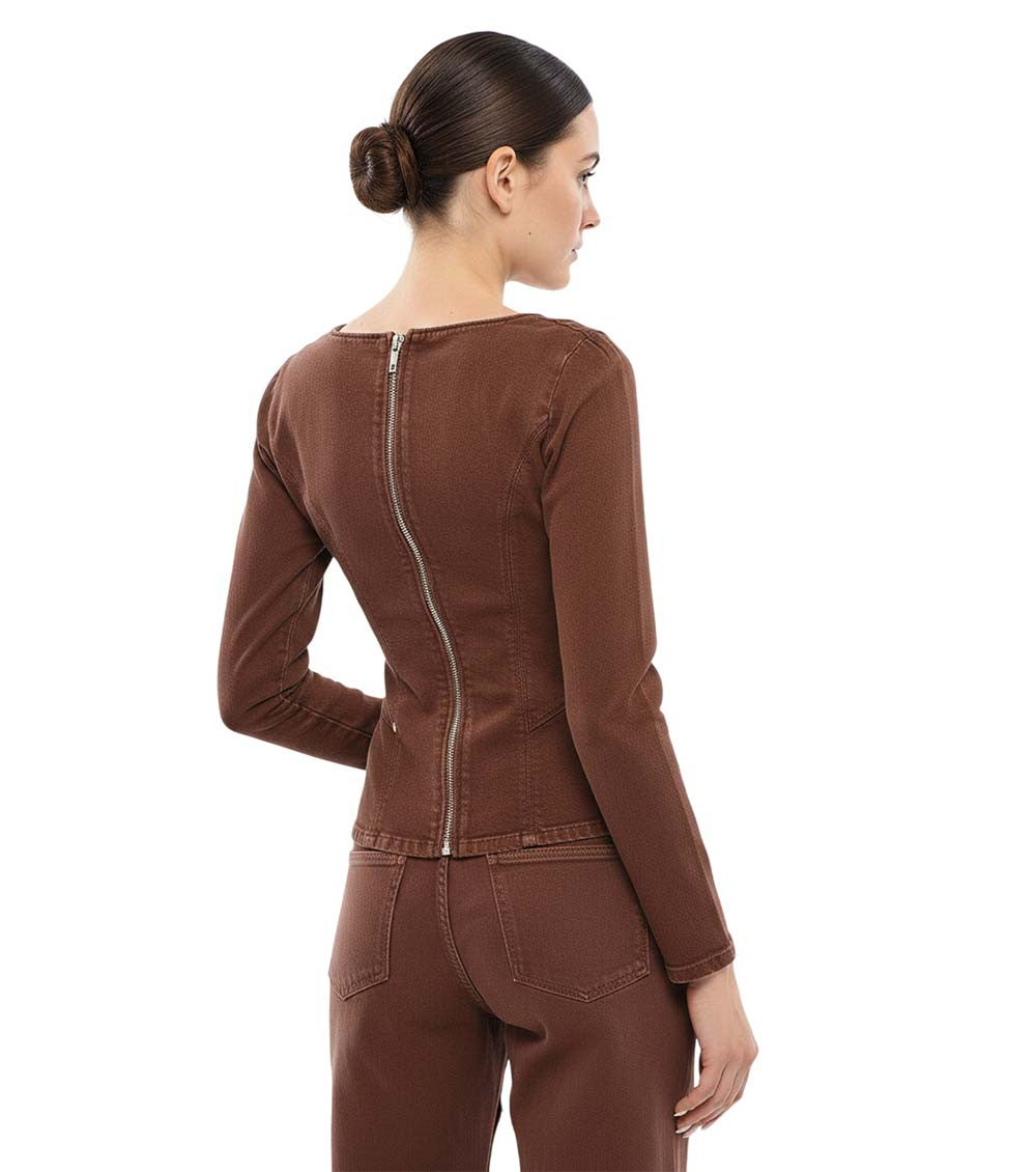 Brown Sweet Heart Neck Top 2