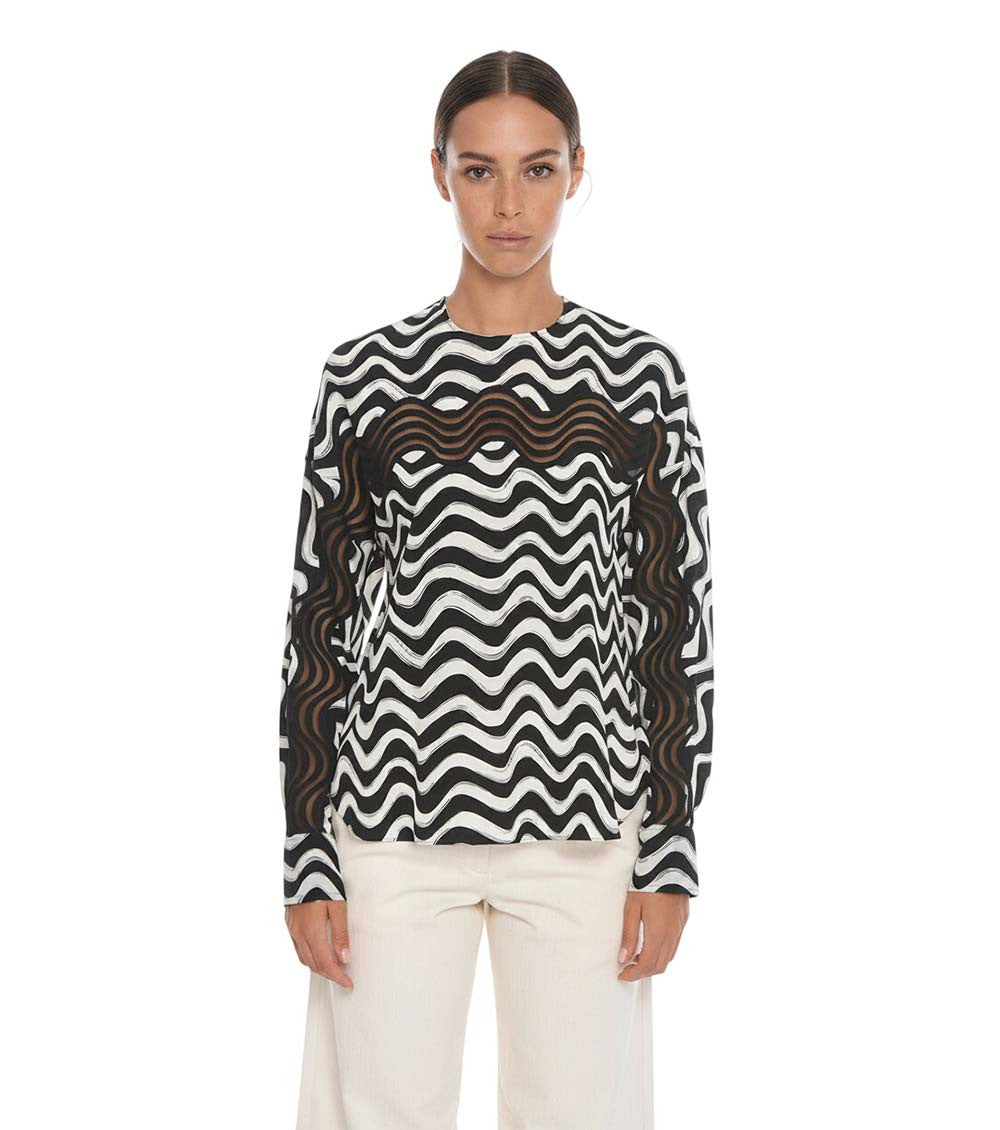 BlackWhite Crew Neck Top 1