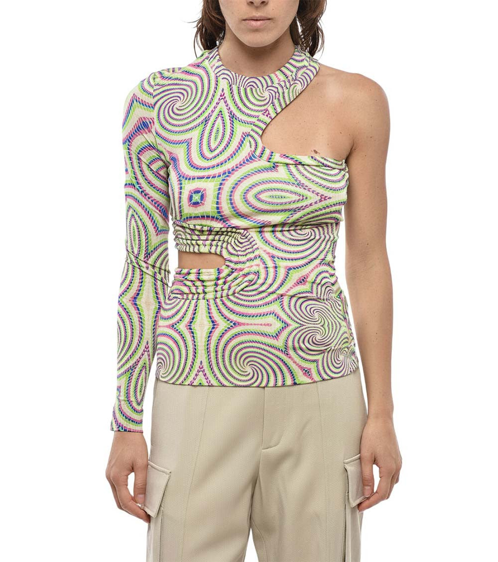 Multicolor One Shoulder Top 1