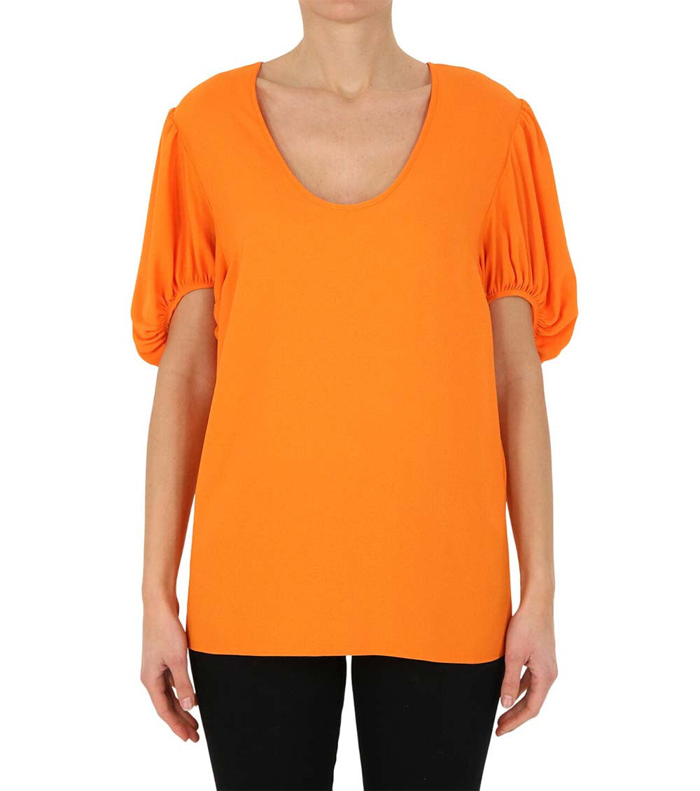 Orange Round Neck Top 1