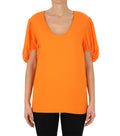 Orange Round Neck Top 1