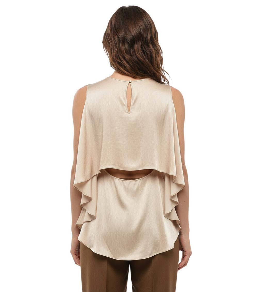 Beige Crew Neck Top 2