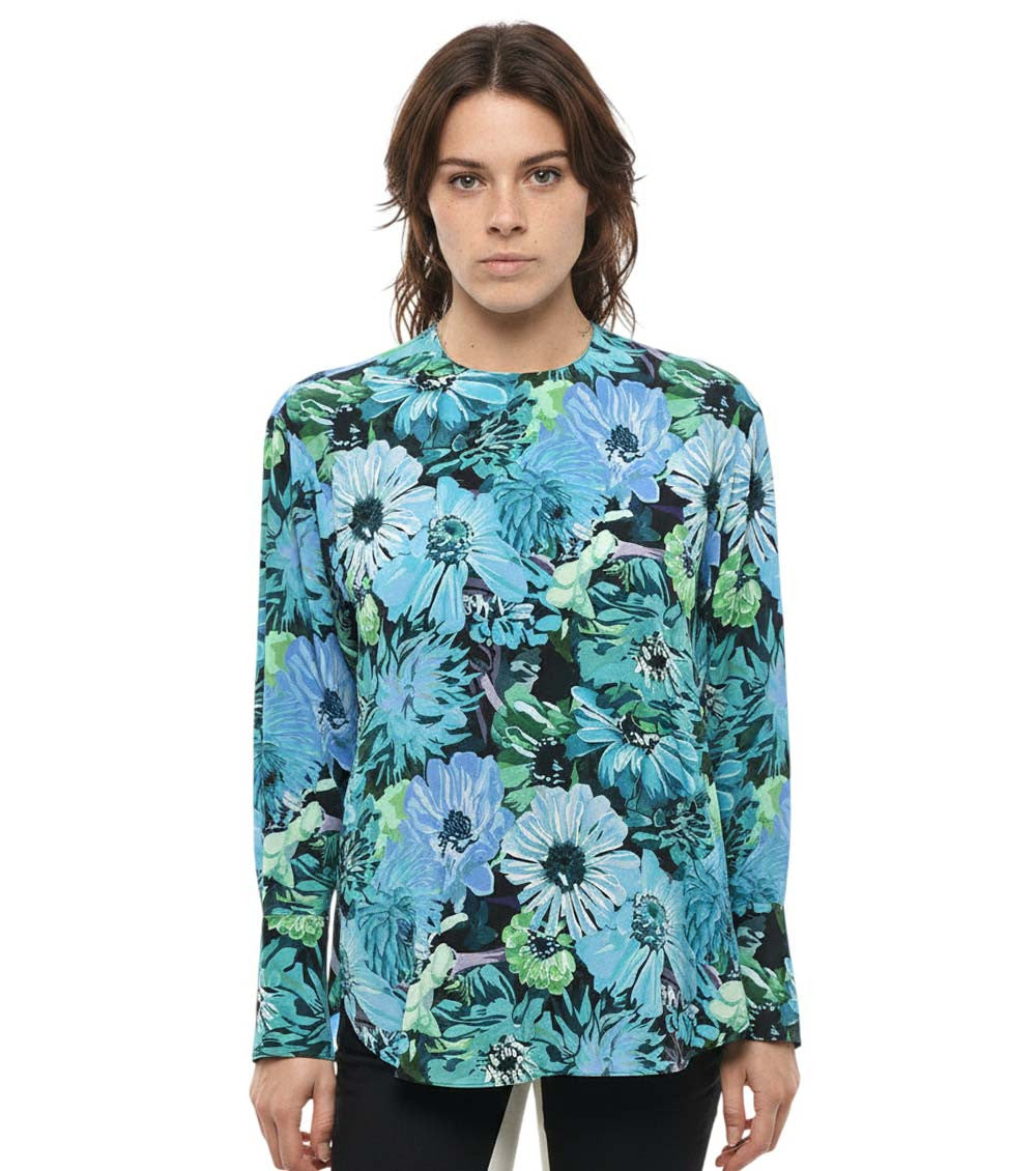 Dark Blue Crew Neck Top 1