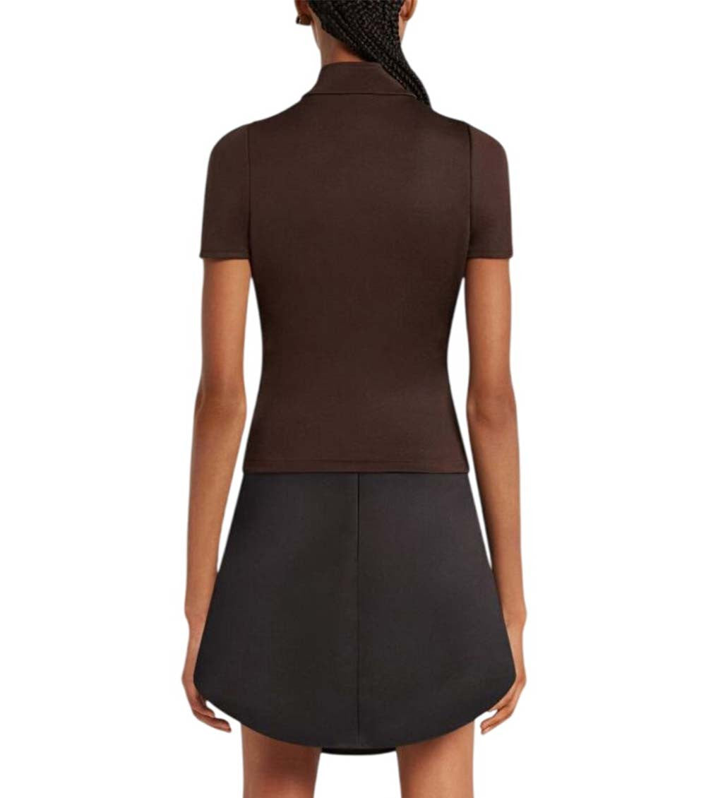 Brown Mock Collar Top 2
