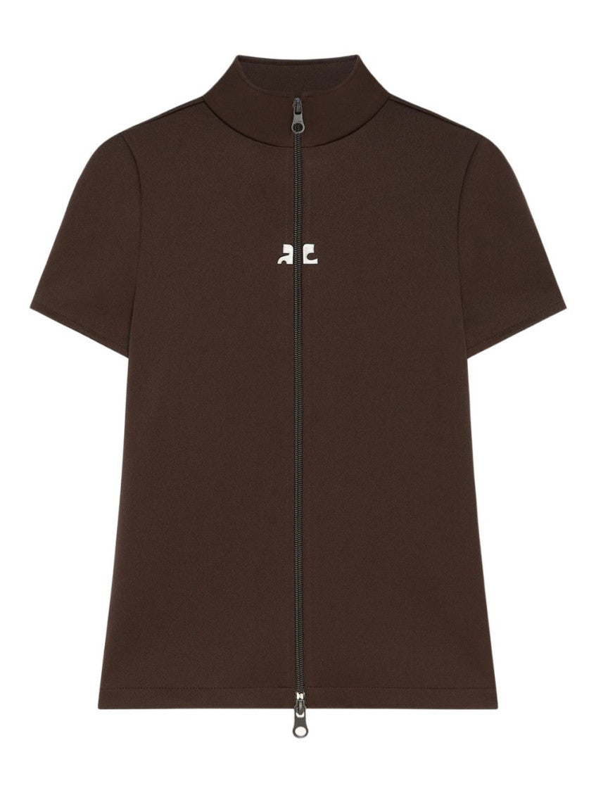 Brown Mock Collar Top 3
