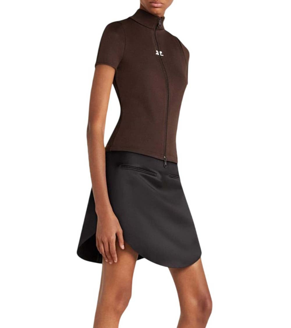 Brown Mock Collar Top 4
