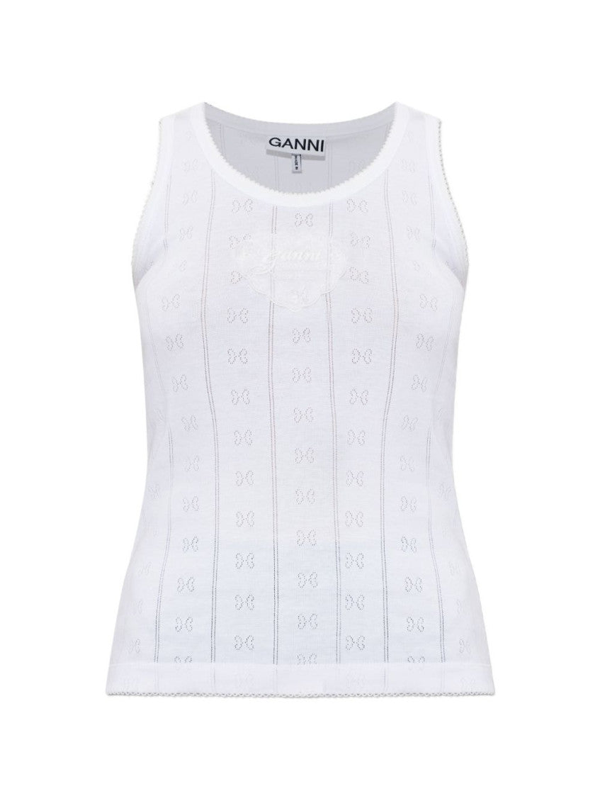 White Round Neck Top 3