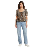 Brown Scoop Neck Top 1