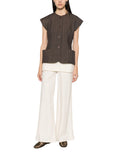 Dark Brown Crew Neck Top 1