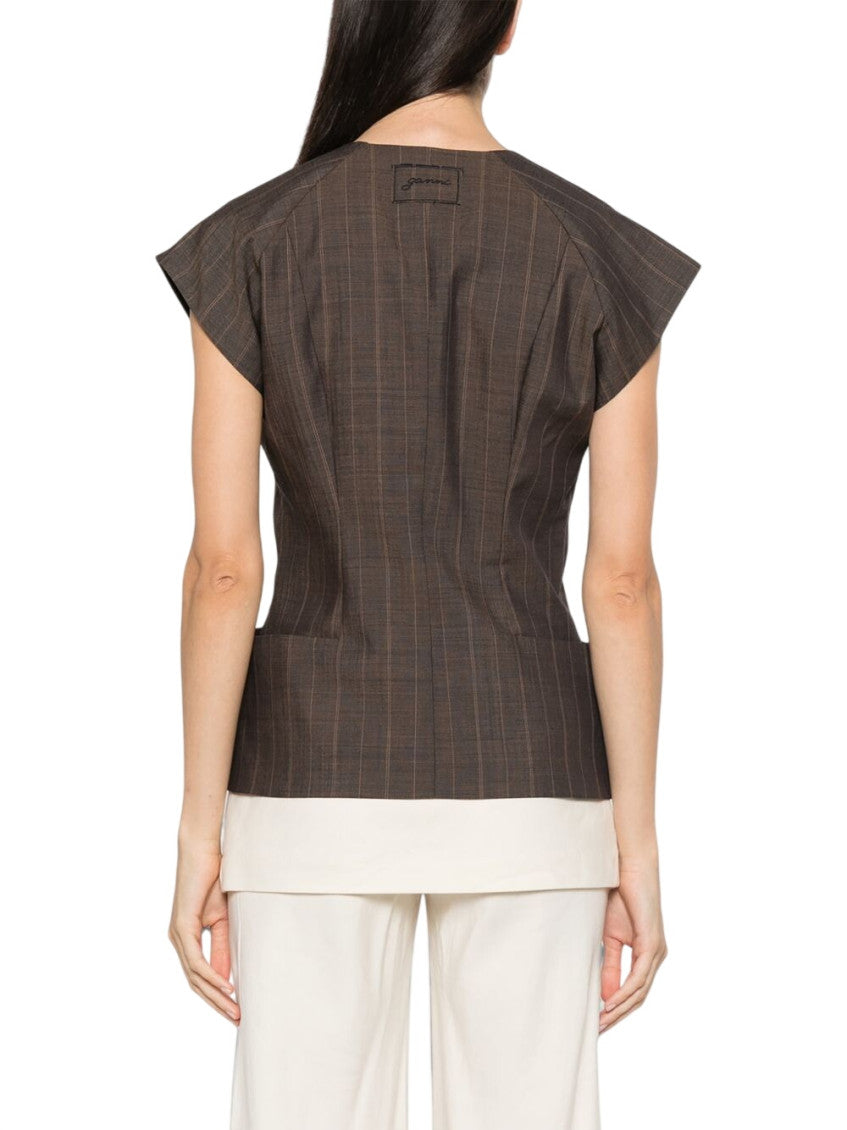 Dark Brown Crew Neck Top 2